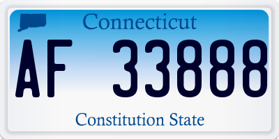 CT license plate AF33888