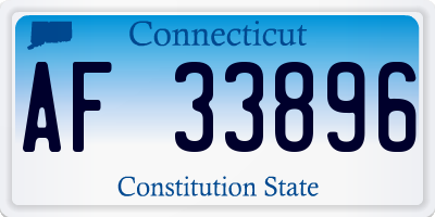 CT license plate AF33896