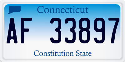 CT license plate AF33897