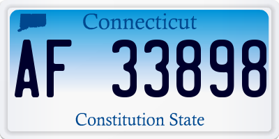 CT license plate AF33898