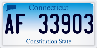 CT license plate AF33903