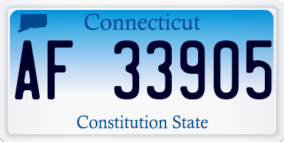CT license plate AF33905