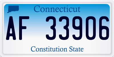 CT license plate AF33906