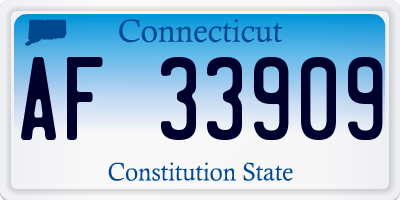 CT license plate AF33909