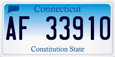 CT license plate AF33910