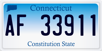 CT license plate AF33911