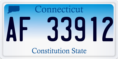CT license plate AF33912