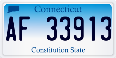 CT license plate AF33913