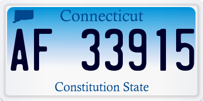 CT license plate AF33915