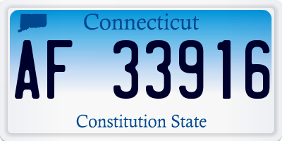 CT license plate AF33916