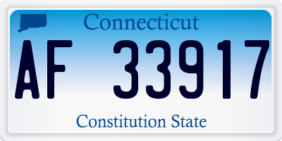 CT license plate AF33917