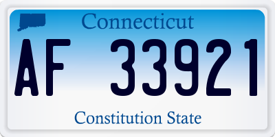 CT license plate AF33921