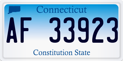 CT license plate AF33923