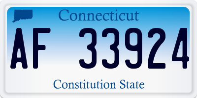 CT license plate AF33924