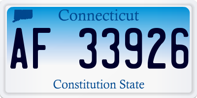 CT license plate AF33926