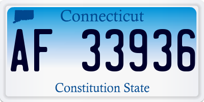CT license plate AF33936
