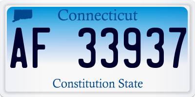 CT license plate AF33937