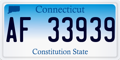 CT license plate AF33939