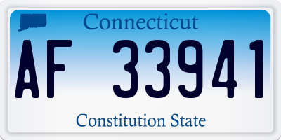 CT license plate AF33941