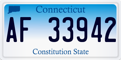 CT license plate AF33942