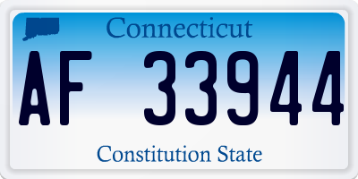 CT license plate AF33944