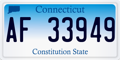 CT license plate AF33949