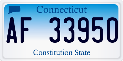 CT license plate AF33950