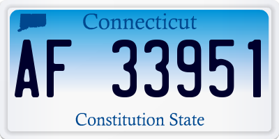 CT license plate AF33951