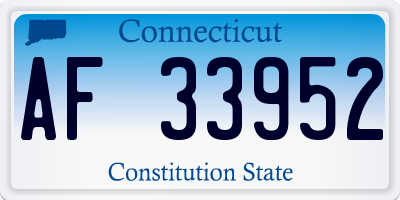 CT license plate AF33952