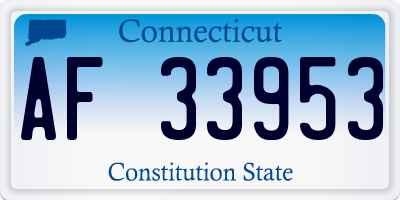 CT license plate AF33953