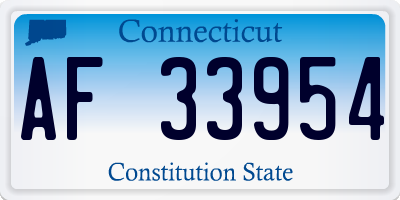 CT license plate AF33954
