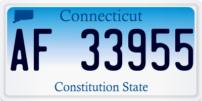 CT license plate AF33955