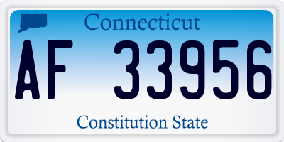 CT license plate AF33956