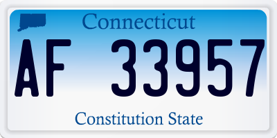 CT license plate AF33957