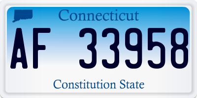 CT license plate AF33958