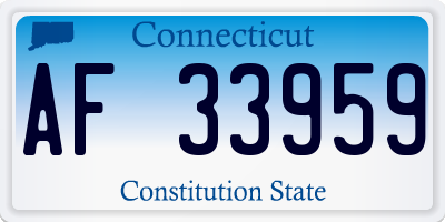 CT license plate AF33959