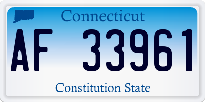 CT license plate AF33961