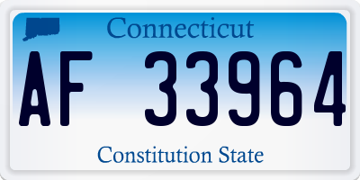 CT license plate AF33964