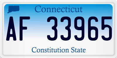 CT license plate AF33965