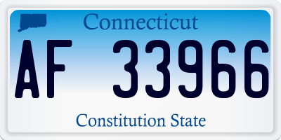 CT license plate AF33966