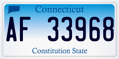 CT license plate AF33968