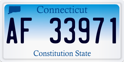 CT license plate AF33971
