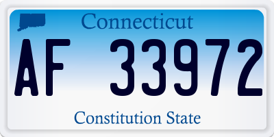 CT license plate AF33972