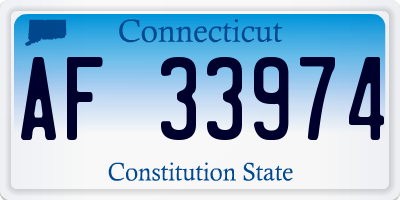 CT license plate AF33974