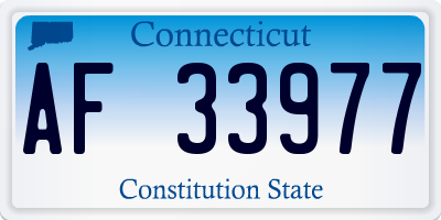 CT license plate AF33977