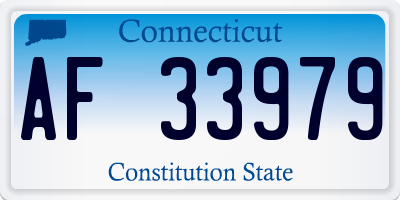 CT license plate AF33979