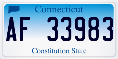 CT license plate AF33983