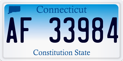 CT license plate AF33984