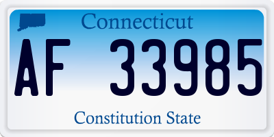 CT license plate AF33985