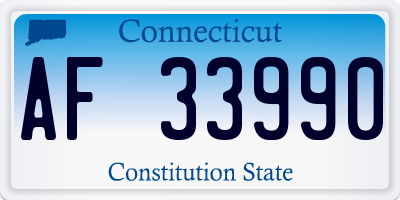 CT license plate AF33990